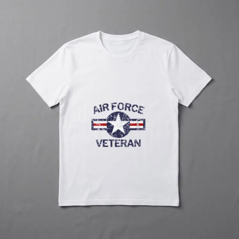 Women Air Force Veteran T-Shirt – AIR FORCE VETERAN text with vintage military roundel – Classic T-Shirt in Black