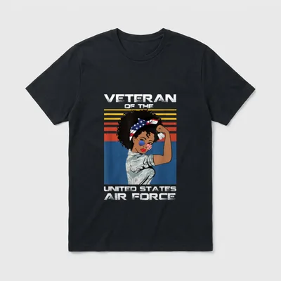 Female Air Force Veteran T-Shirt – Classic T-Shirt in Black