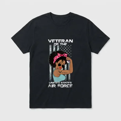 African American Military Veteran T-Shirt – Classic T-Shirt in Black