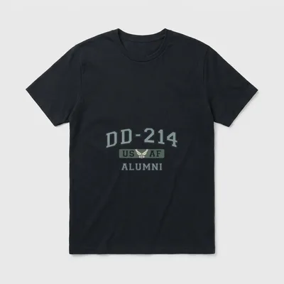 DD US Air Force T-Shirt – DD-214 with US AF insignia and ALUMNI text – Classic T-Shirt in Black
