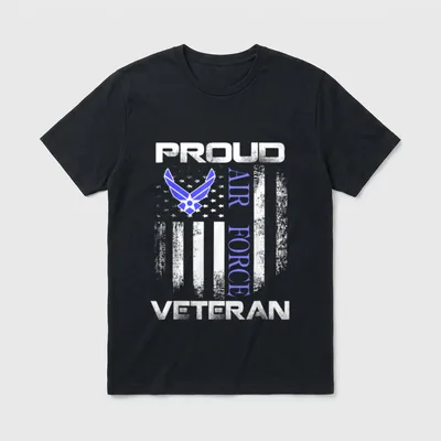 Air Force Veteran American Flag T-Shirt – Classic T-Shirt in Black