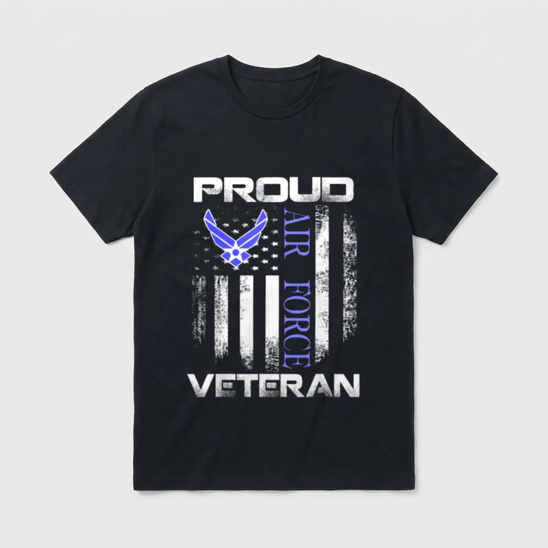 Air Force Veteran American Flag T-Shirt – Classic T-Shirt in Black