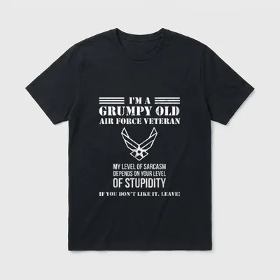 Old Air Force Veteran Humor T-Shirt – Classic T-Shirt in Black
