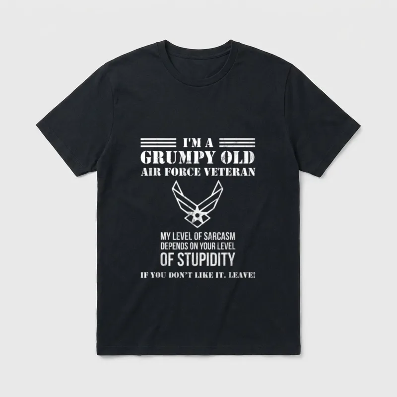 Old Air Force Veteran Humor T-Shirt – Classic T-Shirt in Black