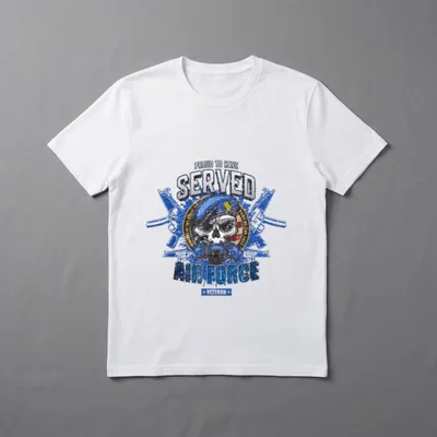 Military Service Proud T-Shirt – PROUD TO HAVE SERVED AIR FORCE VETERAN text with emblem – Classic T-Shirt in Black