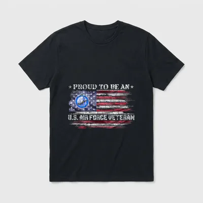 Proud Air Force Veteran Vintage T-Shirt – Classic T-Shirt in Black