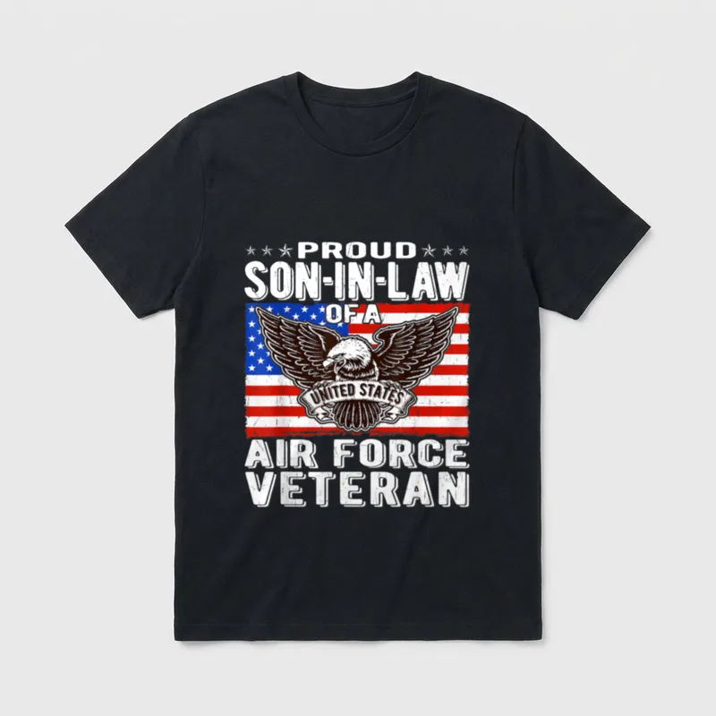 Proud Son-In-Law Air Force Veteran T-Shirt – Classic T-Shirt in Black