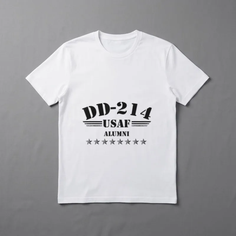 Armed Forces Veteran DD-214 T-Shirt – DD-214 USAF ALUMNI with eight stars – Classic T-Shirt in Black