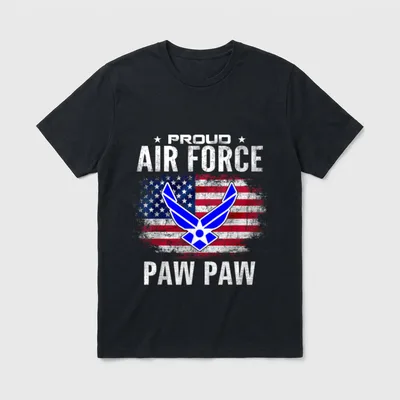 Air Force Veteran Paw Paw T-Shirt – Classic T-Shirt in Black