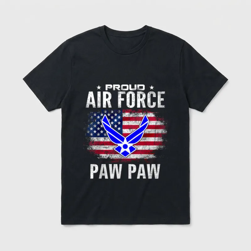 Air Force Veteran Paw Paw T-Shirt – Classic T-Shirt in Black
