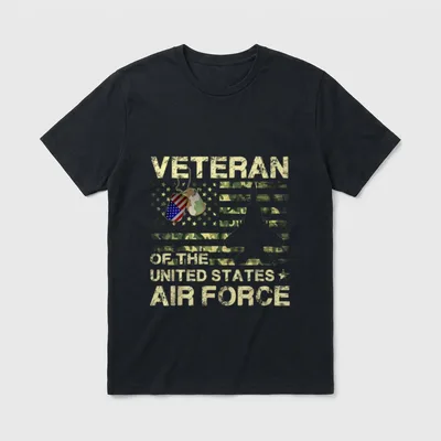 Air Force Veteran Camouflage T-Shirt – Classic T-Shirt in Black