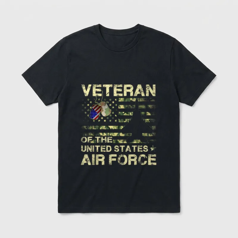 Air Force Veteran Camouflage T-Shirt – Classic T-Shirt in Black