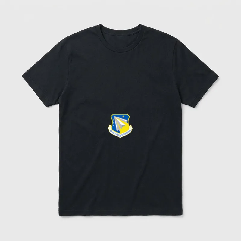 Air Force Research Laboratory Veteran T-Shirt – Official AFRL shield with text banner – Classic T-Shirt in Black