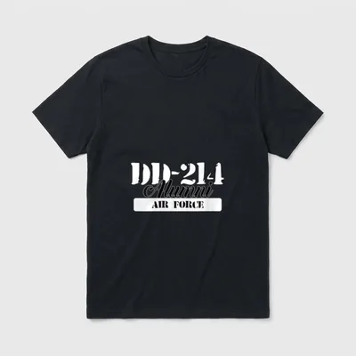 Air Force Veteran Woman T-Shirt – DD-214 Alumni text with Air Force banner – Classic T-Shirt in Black