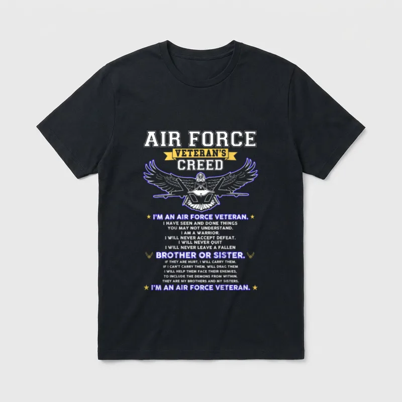 Military Service Air Force T-Shirt – Classic T-Shirt in Black
