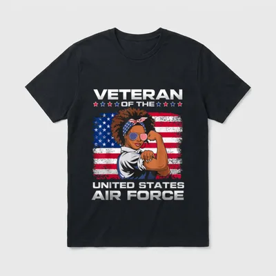 Women USAF Veteran T-Shirt – Classic T-Shirt in Black