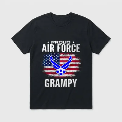Grampy with American Flag for Proud T-Shirt – Classic T-Shirt in Black