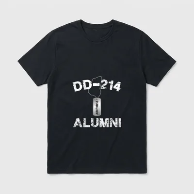 DD214 USAF Veteran DD-214 Alumni T-Shirt – Classic T-Shirt in Black