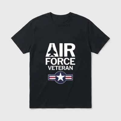 Air Force Veteran with F15 Jet T-Shirt – Classic T-Shirt in Black