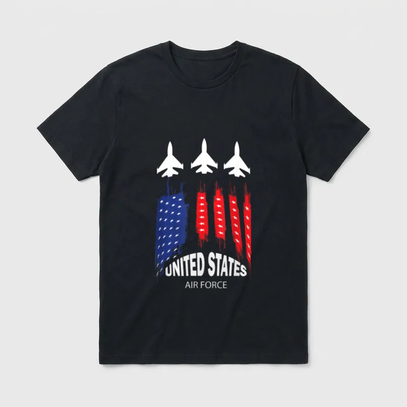 Air Force US Veterans 4th July T-Shirt – Classic T-Shirt in Black