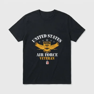 U S Air Force Veteran Veterans T-Shirt – Classic T-Shirt in Black
