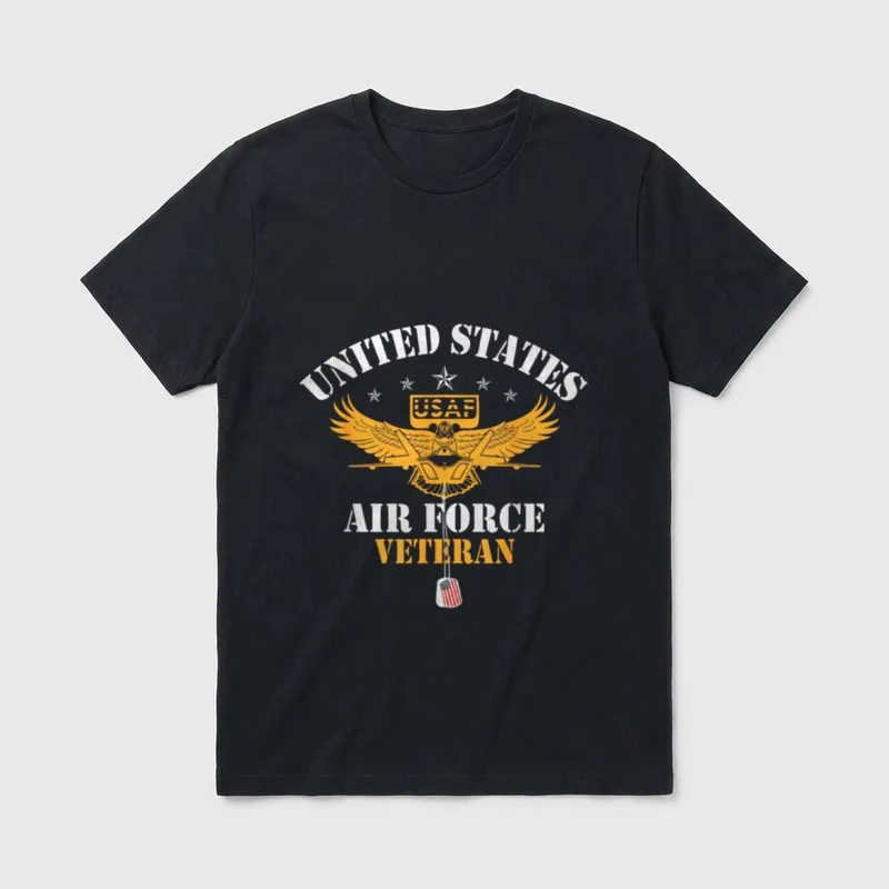 U S Air Force Veteran Veterans T-Shirt – Classic T-Shirt in Black