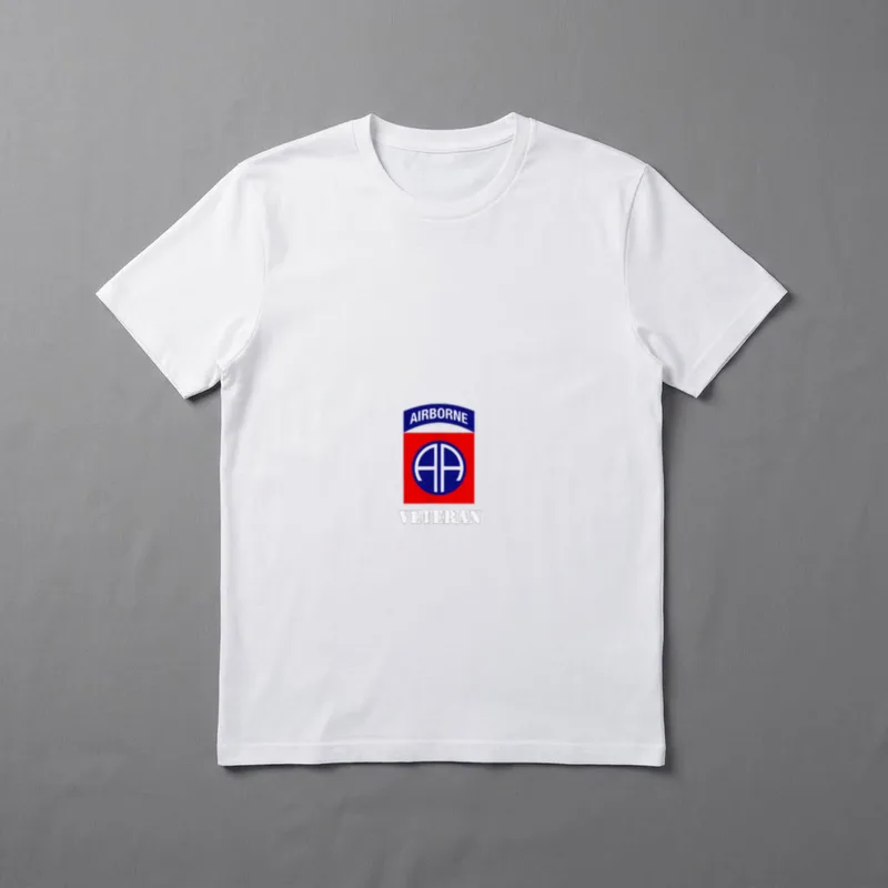 Paratrooper Veteran T-Shirt – 82nd Airborne Division patch with "AIRBORNE" and "VETERAN" text – Classic T-Shirt in Black