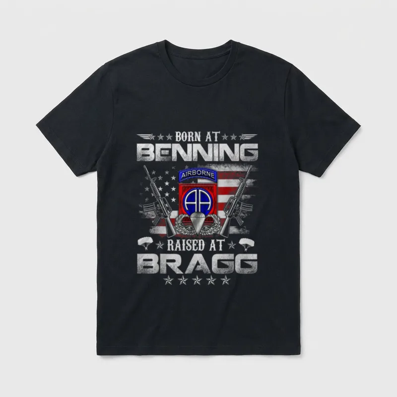 Airborne Fort Benning Fort Bragg T-Shirt – Classic T-Shirt in Black