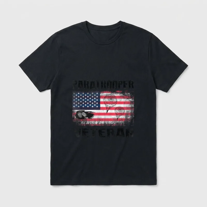 Airborne Paratrooper Veteran T-Shirt – Classic T-Shirt in Black