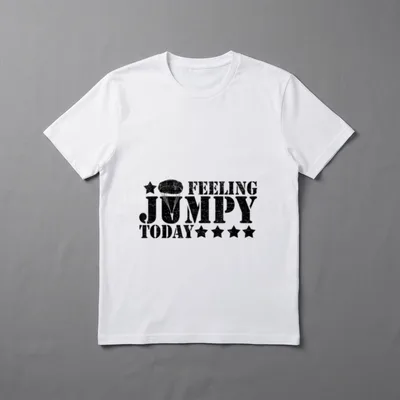 Army Skydiver Military T-Shirt – Feeling Jumpy Today with parachute and stars – Classic T-Shirt in Black