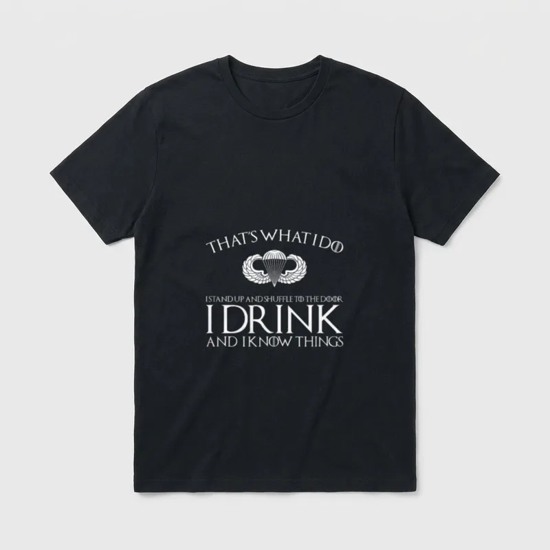 Airborne Paratrooper Beer T-Shirt – Classic T-Shirt in Black