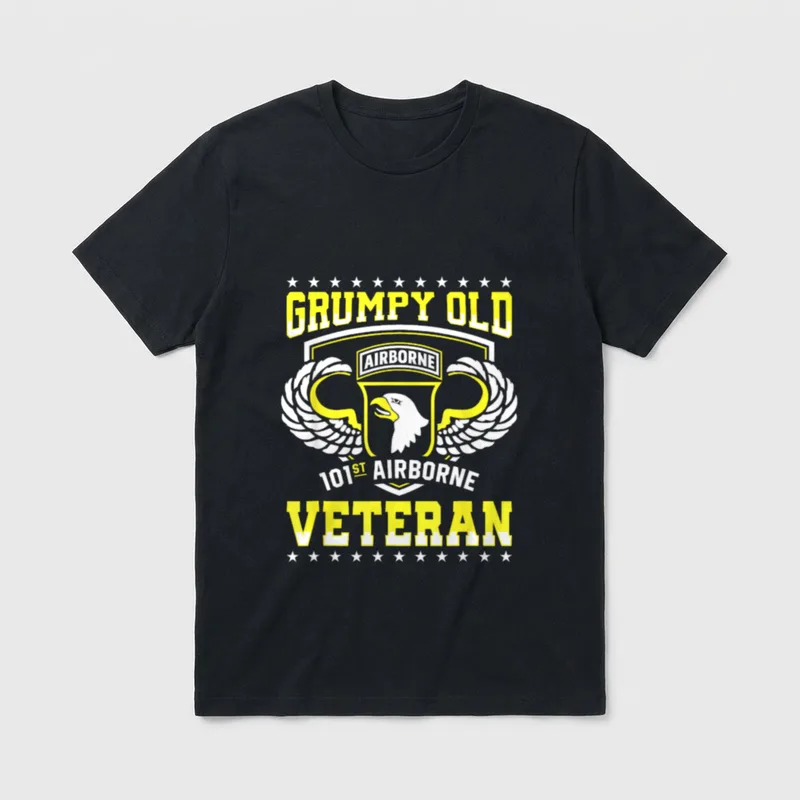 Grumpy Army Airborne Veteran T-Shirt – Classic T-Shirt in Black