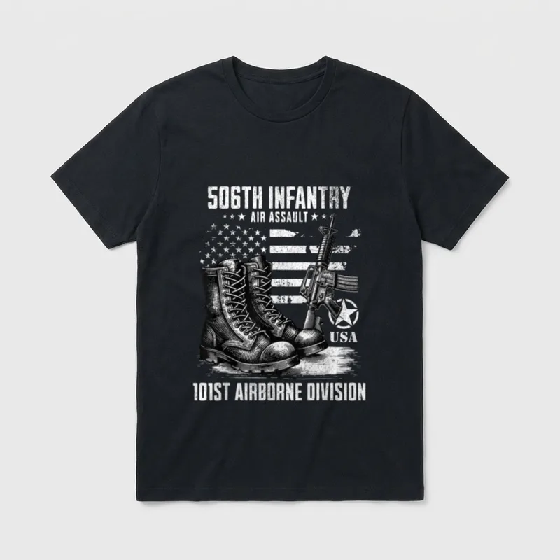 506th Regiment 101st Airborne Veteran T-Shirt – Classic T-Shirt in Black