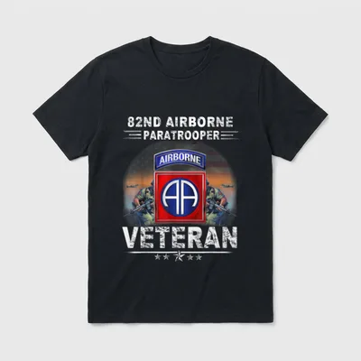 Paratrooper Veteran American Flag T-Shirt – Classic T-Shirt in Black