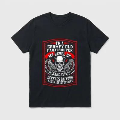 Grumpy Old Paratrooper T-Shirt – Classic T-Shirt in Black