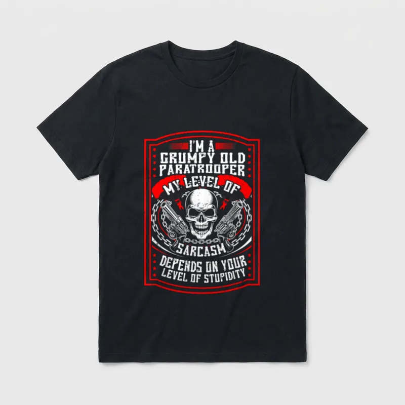 Grumpy Old Paratrooper T-Shirt – Classic T-Shirt in Black