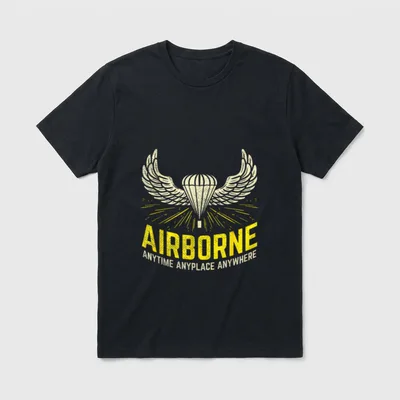 American Airborne Paratrooper Parachutist Veteran T-Shirt – Classic T-Shirt in Black