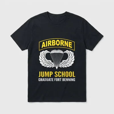 Airborne Jump School Graduate Fort Benning T-Shirt – Classic T-Shirt in Black