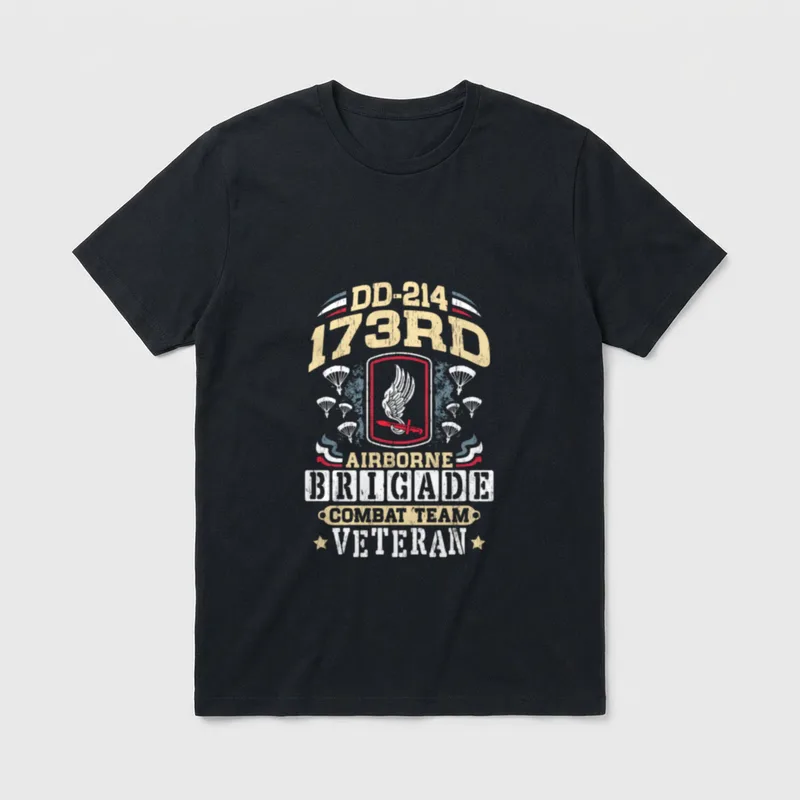 173rd Airborne Brigade Combat Team DD-214 T-Shirt – Classic T-Shirt in Black