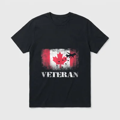 Paratrooper Veteran Canada Flag Airborne T-Shirt – Classic T-Shirt in Black