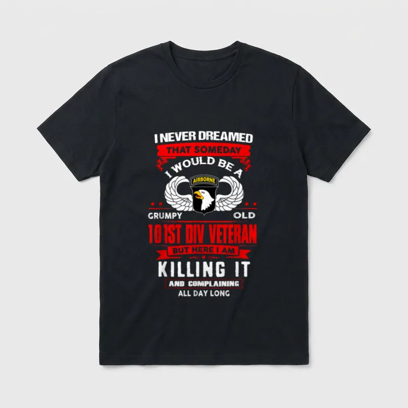 101st Airborne Division Grumpy Old Brave T-Shirt – Classic T-Shirt in Black