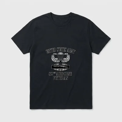 82nd Airborne Combat Veteran Front T-Shirt – Classic T-Shirt in Black