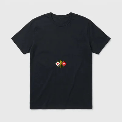 Army Signal Corps Veteran T-Shirt – Crossed Signal Corps flags with torch emblem – Classic T-Shirt in Black