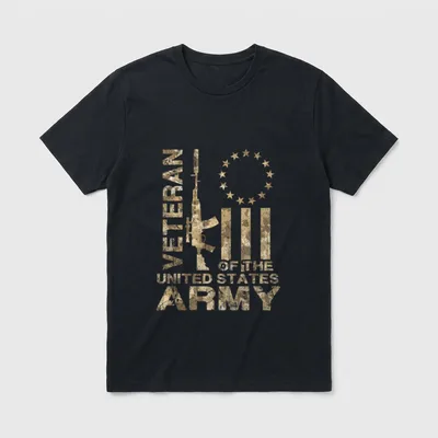 US Army Veteran Camo T-Shirt – Classic T-Shirt in Black