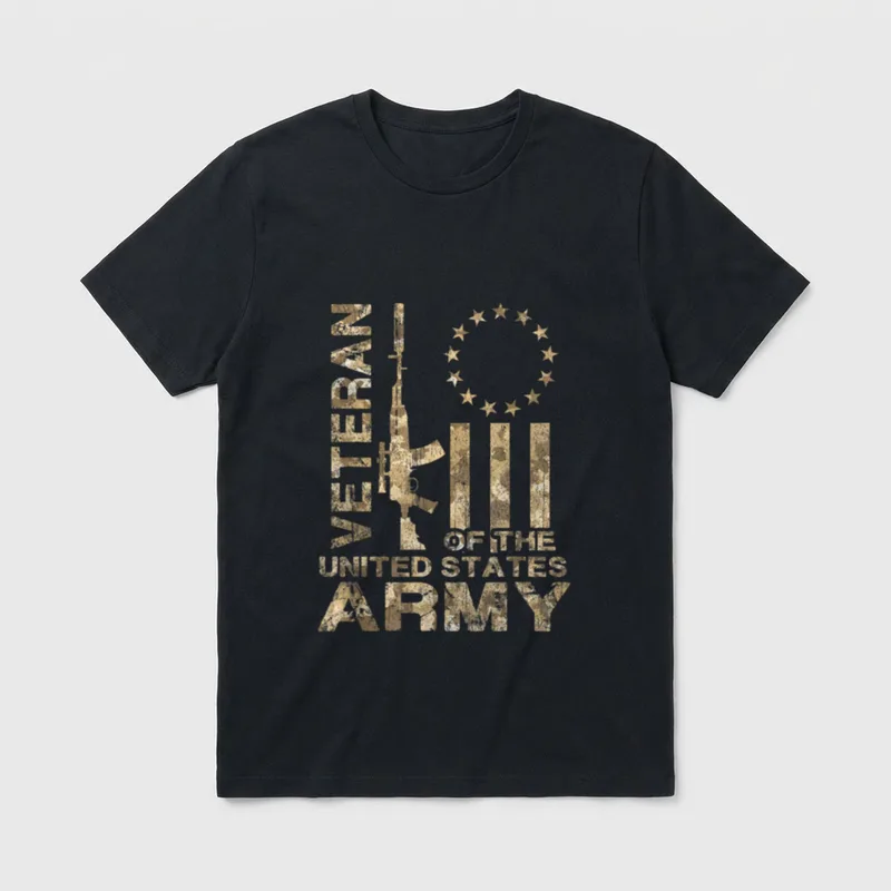 US Army Veteran Camo T-Shirt – Classic T-Shirt in Black