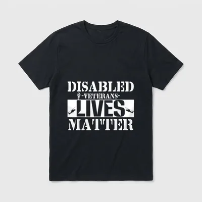 Disabled Army Veteran T-Shirt – DISABLED -VETERANS- LIVES MATTER with military imagery – Classic T-Shirt in Black
