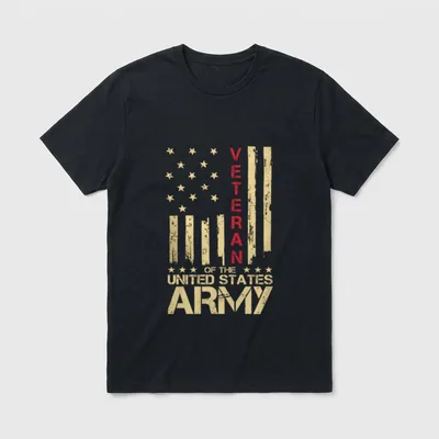 Army Veteran Patriotic T-Shirt – Classic T-Shirt in Black