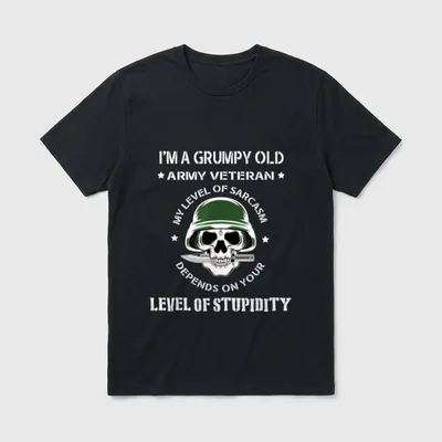 Retired Army Veteran Humor T-Shirt – Classic T-Shirt in Black