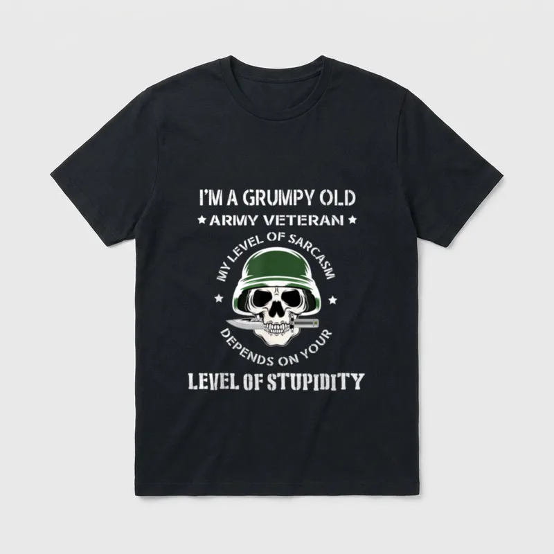 Retired Army Veteran Humor T-Shirt – Classic T-Shirt in Black