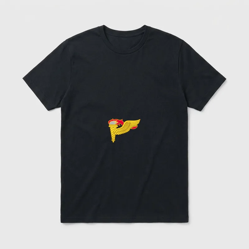 Army Pathfinder Badge T-Shirt – Winged torch emblem in red and gold – Classic T-Shirt in Black